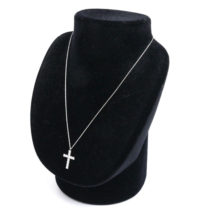 Vendome Aoyama ヴァンドーム青山 Pt900/850 クロス ダイヤ ネックレス ダイヤモンド0.85ct 3.8g 40cm レディース【中古】【美品】