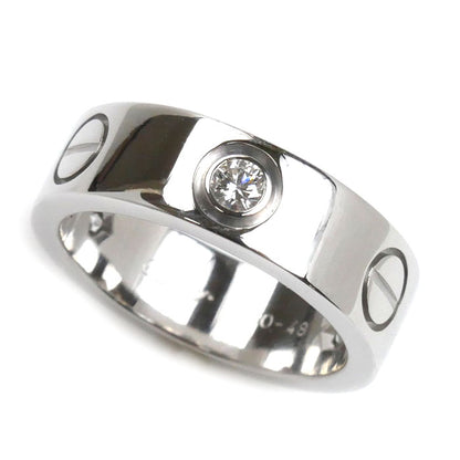 CARTIER カルティエ K18WG ホワイトゴールド ラブ ハーフダイヤ リング・指輪 B4032548 ダイヤモンド 8号 48 7.8g レディース【中古】【美品】