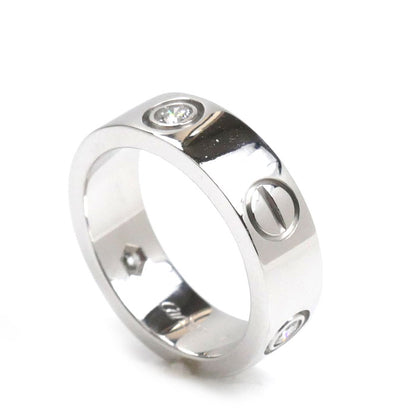 CARTIER カルティエ K18WG ホワイトゴールド ラブ ハーフダイヤ リング・指輪 B4032548 ダイヤモンド 8号 48 7.8g レディース【中古】【美品】