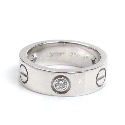 CARTIER カルティエ K18WG ホワイトゴールド ラブ ハーフダイヤ リング・指輪 B4032548 ダイヤモンド 8号 48 7.8g レディース【中古】【美品】