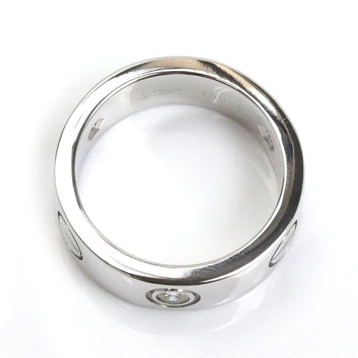 CARTIER カルティエ K18WG ホワイトゴールド ラブ ハーフダイヤ リング・指輪 B4032548 ダイヤモンド 8号 48 7.8g レディース【中古】【美品】