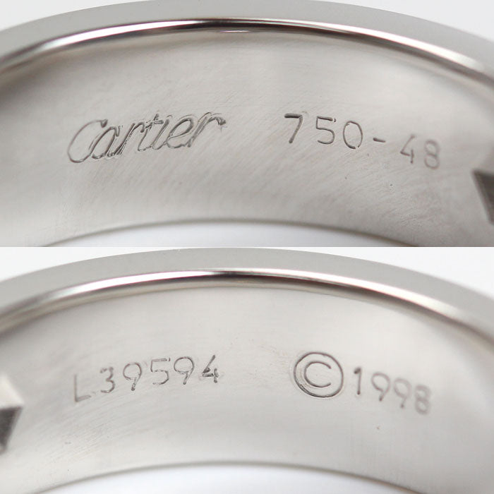 CARTIER カルティエ K18WG ホワイトゴールド ラブ ハーフダイヤ リング・指輪 B4032548 ダイヤモンド 8号 48 7.8g レディース【中古】【美品】