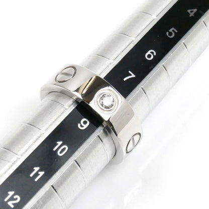 CARTIER カルティエ K18WG ホワイトゴールド ラブ ハーフダイヤ リング・指輪 B4032548 ダイヤモンド 8号 48 7.8g レディース【中古】【美品】