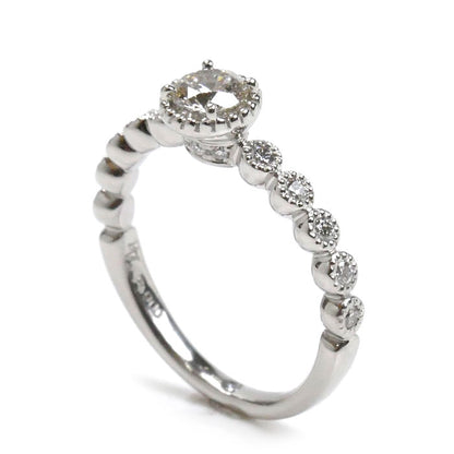 Ponte Vecchio ポンテヴェキオ Pt900プラチナ ミルアモーレ リング・指輪 NG1201E025WDMM ダイヤモンド0.266ct/0.15ct 7号 3.5g レディース【中古】【美品】