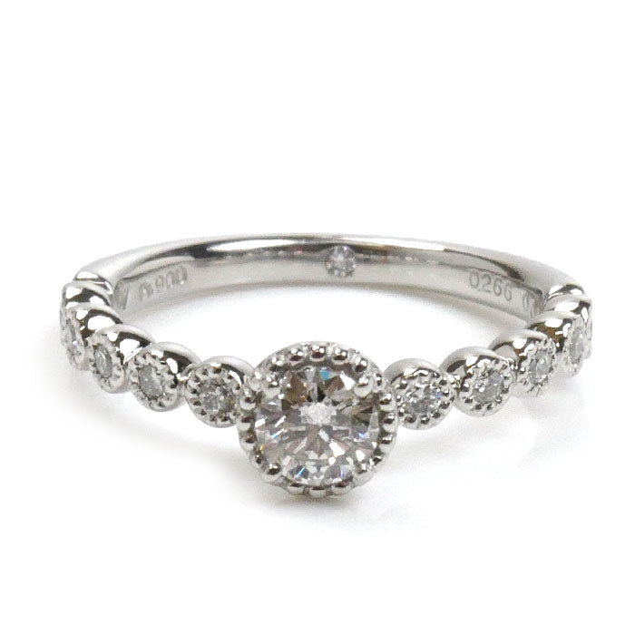 Ponte Vecchio ポンテヴェキオ Pt900プラチナ ミルアモーレ リング・指輪 NG1201E025WDMM ダイヤモンド0.266ct/0.15ct 7号 3.5g レディース【中古】【美品】