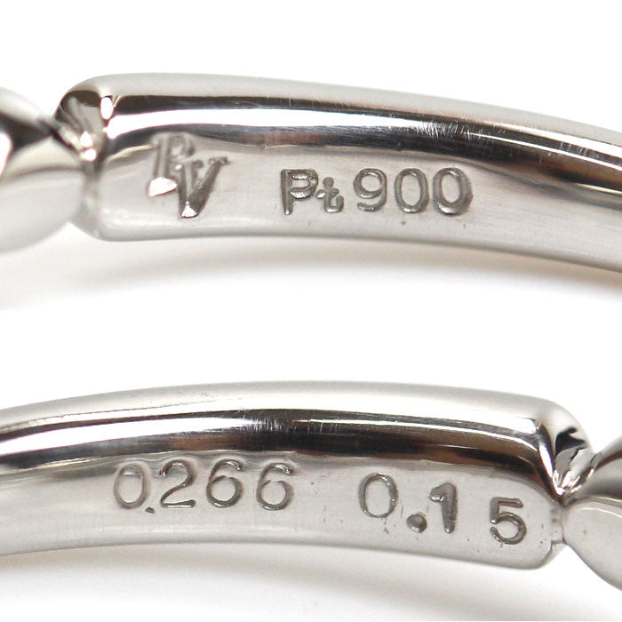 Ponte Vecchio ポンテヴェキオ Pt900プラチナ ミルアモーレ リング・指輪 NG1201E025WDMM ダイヤモンド0.266ct/0.15ct 7号 3.5g レディース【中古】【美品】