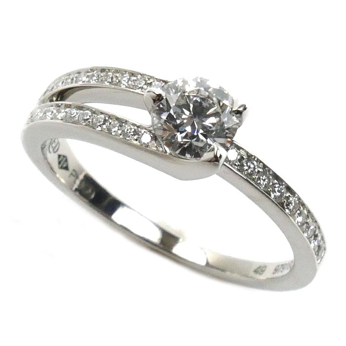 FRED フレッド Pt950プラチナ アムール フー エンゲージメントリング リング・指輪 4J0332 ダイヤモンド0.32ct 9号 49 3.5g レディース【中古】【美品】