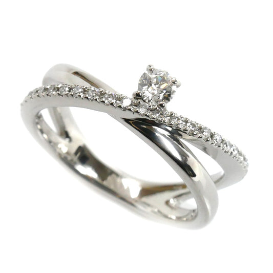 フェスタリア Pt950プラチナ ダイヤモンド リング・指輪 ダイヤモンド0.123ct/0.11ct 10号 5.9g レディース【中古】