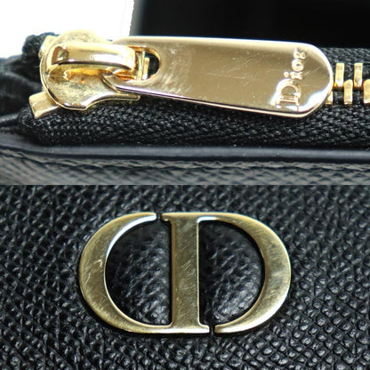 Christian Dior クリスチャンディオール 30モンテーニュ ロータス コンパクトウォレット 三つ折り財布 ブラック S2057OBAE-900U レディース【中古】