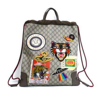 GUCCI グッチ GGスプリーム クーリエ バックパック リュック・デイパック ベージュ ブラウン 473872 ユニセックス【中古】