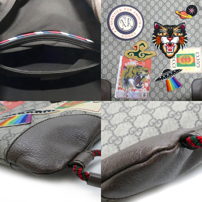 GUCCI グッチ GGスプリーム クーリエ バックパック リュック・デイパック ベージュ ブラウン 473872 ユニセックス【中古】