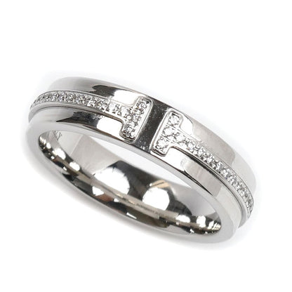 TIFFANY&Co. ティファニー K18WG ホワイトゴールド T TWOナロー リング・指輪 60151270 ダイヤモンド 9号 5.8g レディース【中古】【美品】