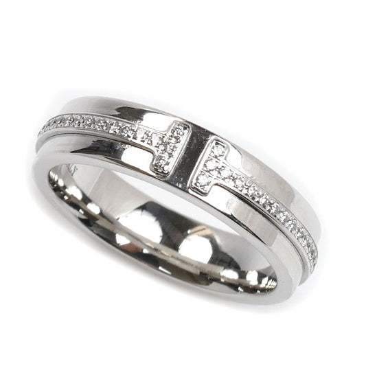TIFFANY&Co. ティファニー K18WG ホワイトゴールド T TWOナロー リング・指輪 60151270 ダイヤモンド 9号 5.8g レディース【中古】【美品】