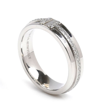 TIFFANY&Co. ティファニー K18WG ホワイトゴールド T TWOナロー リング・指輪 60151270 ダイヤモンド 9号 5.8g レディース【中古】【美品】