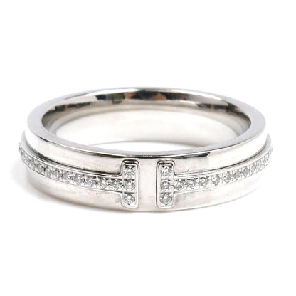 TIFFANY&Co. ティファニー K18WG ホワイトゴールド T TWOナロー リング・指輪 60151270 ダイヤモンド 9号 5.8g レディース【中古】【美品】
