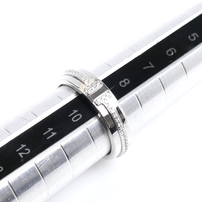 TIFFANY&Co. ティファニー K18WG ホワイトゴールド T TWOナロー リング・指輪 60151270 ダイヤモンド 9号 5.8g レディース【中古】【美品】