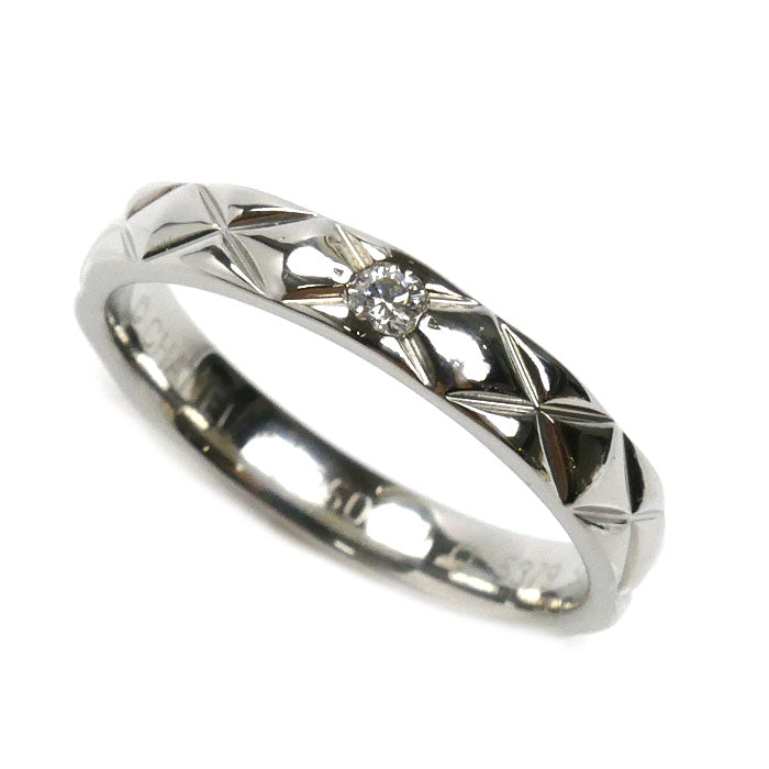 【Pt950】リング1点　CHANELマトラッセ　プラチナ ダイヤ付き Pt950】リング1点 CHANELマトラッセ プラチナ ダイヤ付き
