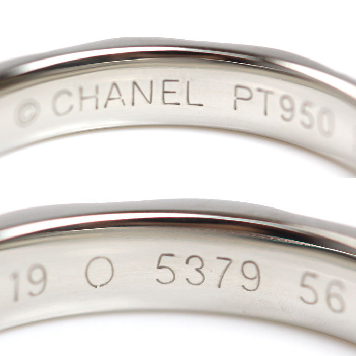 CHANEL シャネル Pt950プラチナ マトラッセ 1P ダイヤ リング・指輪 ダイヤモンド 15号 56 5.6g レディース【中古】【美品】