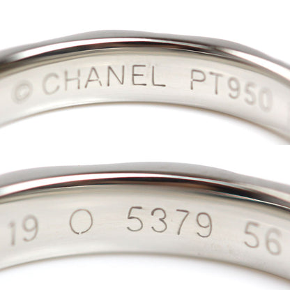CHANEL シャネル Pt950プラチナ マトラッセ 1P ダイヤ リング・指輪 ダイヤモンド 15号 56 5.6g レディース【中古】【美品】