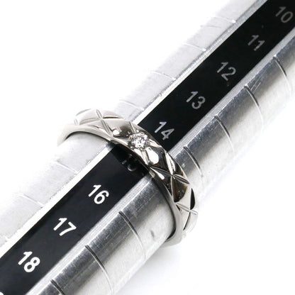 CHANEL シャネル Pt950プラチナ マトラッセ 1P ダイヤ リング・指輪 ダイヤモンド 15号 56 5.6g レディース【中古】【美品】