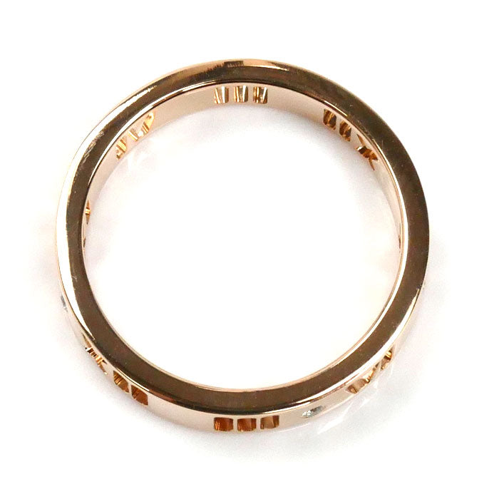 TIFFANY&Co. ティファニー K18PG ピンクゴールド ピアスド アトラス 4Pダイヤ リング・指輪 ダイヤモンド 8号 2.8g レディース【中古】