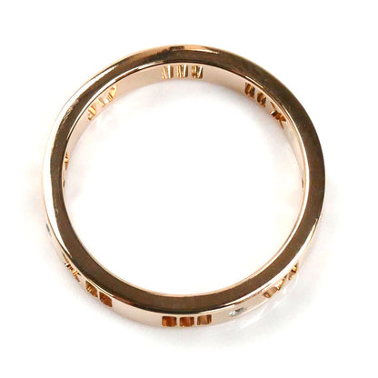 TIFFANY&Co. ティファニー K18PG ピンクゴールド ピアスド アトラス 4Pダイヤ リング・指輪 ダイヤモンド 8号 2.8g レディース【中古】