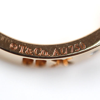 TIFFANY&Co. ティファニー K18PG ピンクゴールド ピアスド アトラス 4Pダイヤ リング・指輪 ダイヤモンド 8号 2.8g レディース【中古】
