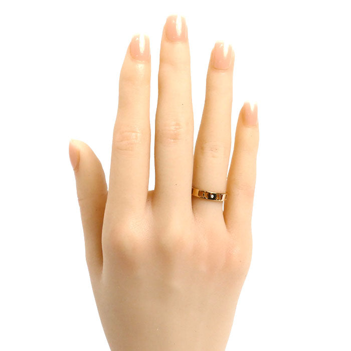 TIFFANY&Co. ティファニー K18PG ピンクゴールド ピアスド アトラス 4Pダイヤ リング・指輪 ダイヤモンド 8号 2.8g レディース【中古】