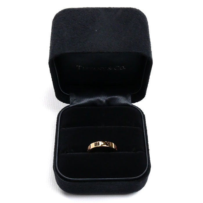 TIFFANY&Co. ティファニー K18PG ピンクゴールド ピアスド アトラス 4Pダイヤ リング・指輪 ダイヤモンド 8号 2.8g レディース【中古】