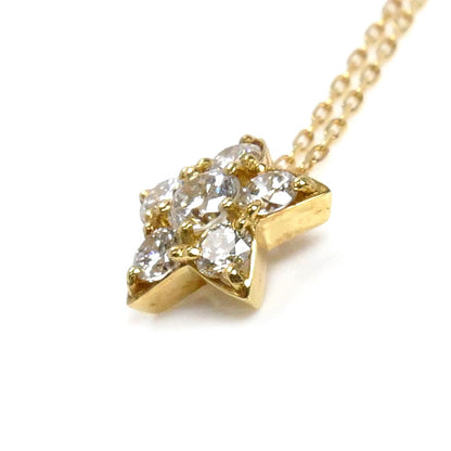 AHKAH アーカー K18YG イエローゴールド ダイヤ プルミエトワール ネックレス AB1800010100 ダイヤモンド0.20ct 1.0g 40cm レディース【中古】【美品】