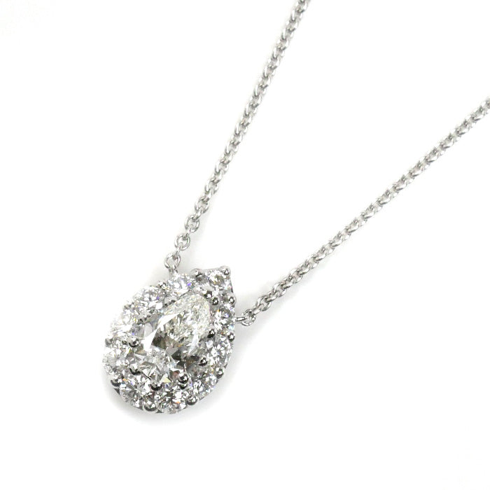 GRAFF グラフ K18WG ホワイトゴールド アイコン ダイヤ ペアシェイプ ネックレス ダイヤモンド0.5ct 4.3g ～46cm レディース【中古】【美品】