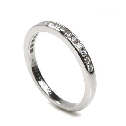 TIFFANY&Co. ティファニー Pt950プラチナ ハーフサークル チャネルセッティング ダイヤ リング・指輪 ダイヤモンド 9.5号 3g レディース【中古】【美品】