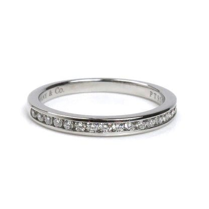 TIFFANY&Co. ティファニー Pt950プラチナ ハーフサークル チャネルセッティング ダイヤ リング・指輪 ダイヤモンド 9.5号 3g レディース【中古】【美品】