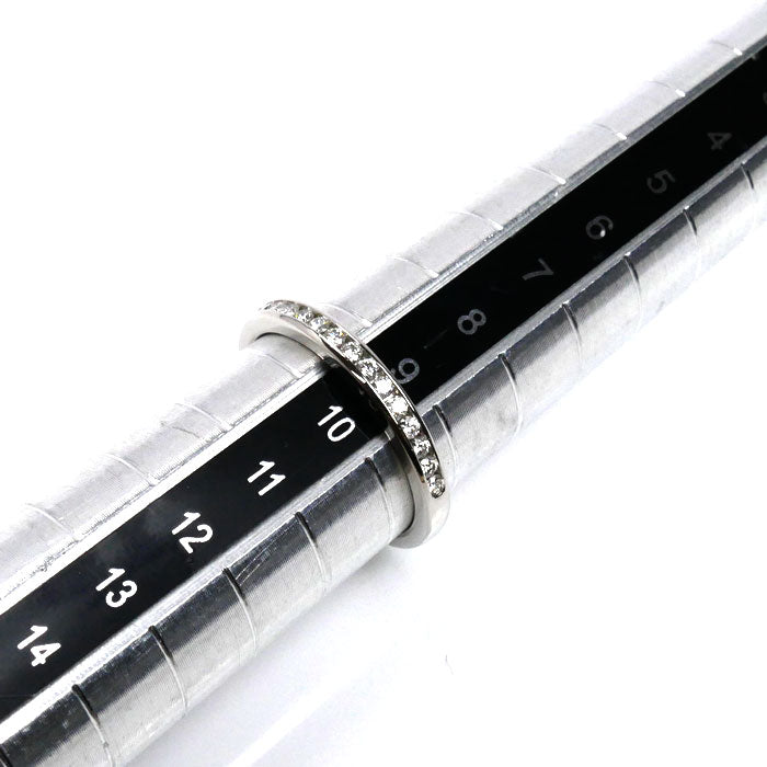 TIFFANY&Co. ティファニー Pt950プラチナ ハーフサークル チャネルセッティング ダイヤ リング・指輪 ダイヤモンド 9.5号 3g レディース【中古】【美品】