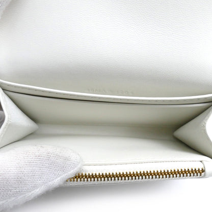 Christian Dior クリスチャンディオール オブリーク 30モンテーニュ ミディアムウォレット コインケース ホワイト ゴールド S2300UNRG レディース【中古】【極美品】