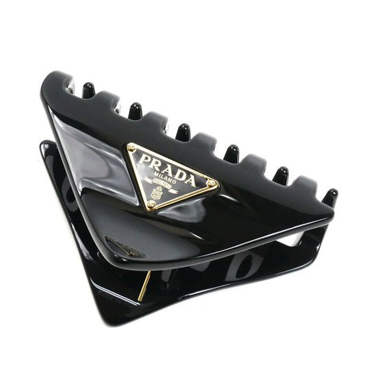 PRADA プラダ アクリル 真鍮 プレックス クロウクリップ ヘアアクセサリー ヘアクリップ 1IF175 2CN4 F0002 レディース【中古】【美品】