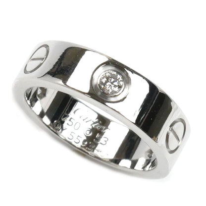 CARTIER カルティエ K18WG ホワイトゴールド ラブ ハーフ ダイヤ リング・指輪 B4032553 ダイヤモンド 13号 53 9.0g レディース【中古】【美品】