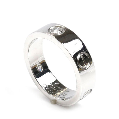 CARTIER カルティエ K18WG ホワイトゴールド ラブ ハーフ ダイヤ リング・指輪 B4032553 ダイヤモンド 13号 53 9.0g レディース【中古】【美品】
