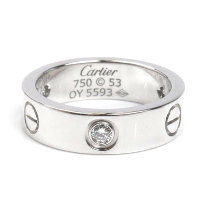 CARTIER カルティエ K18WG ホワイトゴールド ラブ ハーフ ダイヤ リング・指輪 B4032553 ダイヤモンド 13号 53 9.0g レディース【中古】【美品】
