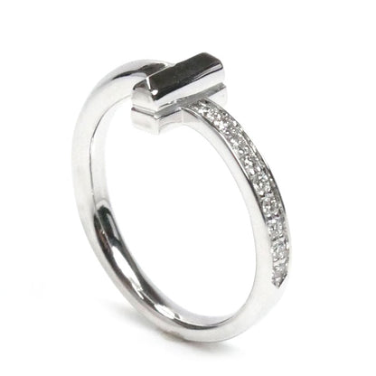 TIFFANY&Co. ティファニー K18WG ホワイトゴールド Tワン ナロー ダイヤ リング・指輪 67795490 ダイヤモンド0.07ct 8号 4.0g レディース【中古】【美品】