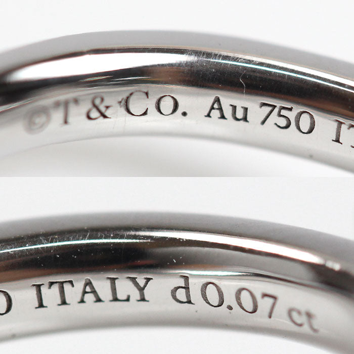 TIFFANY&Co. ティファニー K18WG ホワイトゴールド Tワン ナロー ダイヤ リング・指輪 67795490 ダイヤモンド0.07ct 8号 4.0g レディース【中古】【美品】
