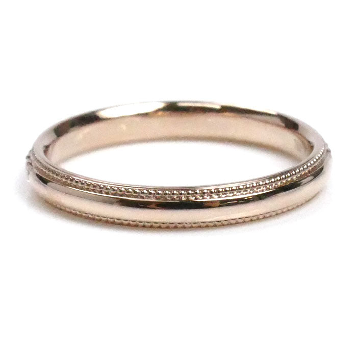 NIWAKA K18PG ピンクゴールド ダイヤ ハーフエタニティ ミル打ち リング・指輪 ダイヤモンド 8号 1.8g レディース【中古】【美品】