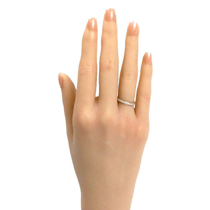 NIWAKA K18PG ピンクゴールド ダイヤ ハーフエタニティ ミル打ち リング・指輪 ダイヤモンド 8号 1.8g レディース【中古】【美品】