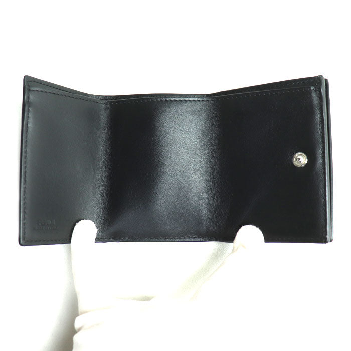 FENDI フェンディ コンパクトウォレット 三つ折り財布 ブラック イエロー 7M0280 ユニセックス【中古】【美品】