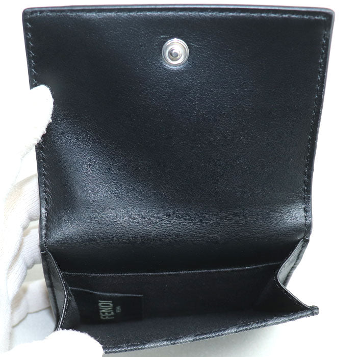 FENDI フェンディ コンパクトウォレット 三つ折り財布 ブラック イエロー 7M0280 ユニセックス【中古】【美品】