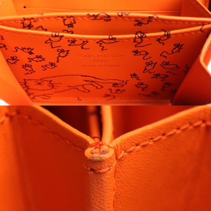 LOUIS VUITTON ルイ・ヴィトン ジッピーコインパース コインケース キャットグラム オレンジ M63883 TS3198 レディース【中古】【美品】