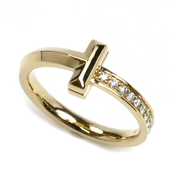 TIFFANY&Co. ティファニー K18YG イエローゴールド Tワン ナロー ダイヤ リング・指輪 67795148 ダイヤモンド0.08ct 13号 4.5g レディース【中古】【美品】