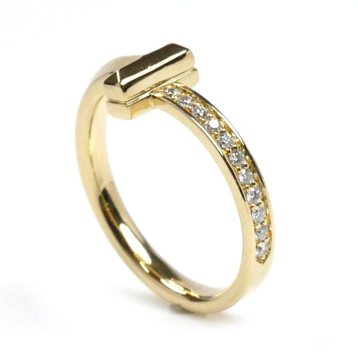 TIFFANY&Co. ティファニー K18YG イエローゴールド Tワン ナロー ダイヤ リング・指輪 67795148 ダイヤモンド0.08ct 13号 4.5g レディース【中古】【美品】
