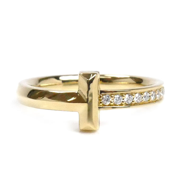 TIFFANY&Co. ティファニー K18YG イエローゴールド Tワン ナロー ダイヤ リング・指輪 67795148 ダイヤモンド0.08ct 13号 4.5g レディース【中古】【美品】