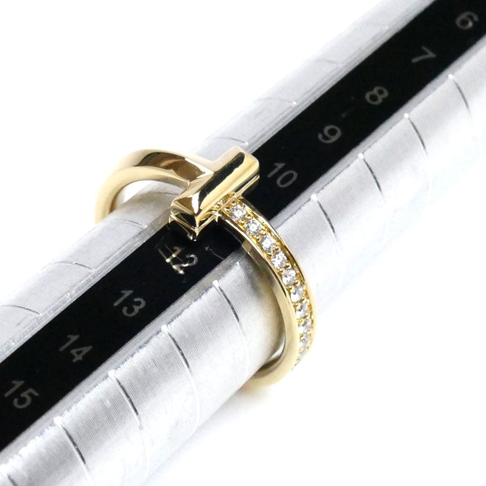 TIFFANY&Co. ティファニー K18YG イエローゴールド Tワン ナロー ダイヤ リング・指輪 67795148 ダイヤモンド0.08ct 13号 4.5g レディース【中古】【美品】